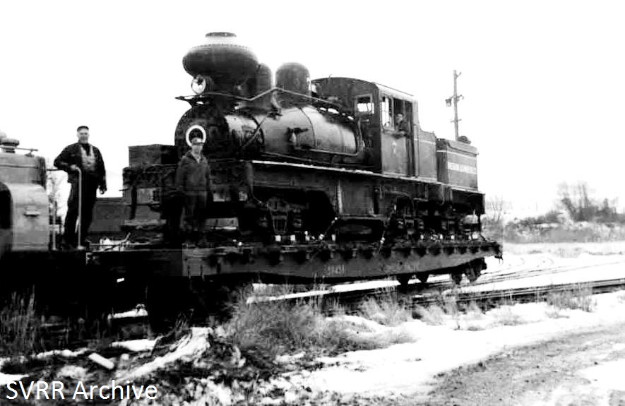 OLC Eng 7 loaded on UP flat in S Baker Feb 9 1962 3-4 front view SVRR Emlaw Col - Copy - Copy.jpg